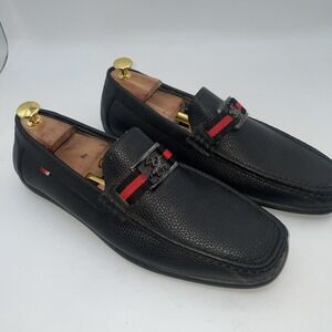 Beverly Hills Polo Club Black Horse Bit Logo Driving Loafers size‎ 10 D
